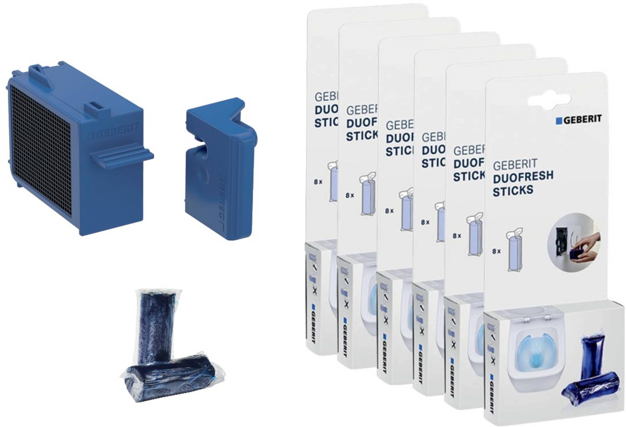 Geberit DuoFresh Sticks jaarverpakking - 48 sticks inclusief vullade met filter