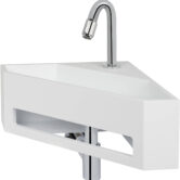 Saqu Tenno Hoekfontein 35x35x16 cm Mat Wit