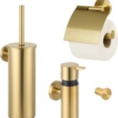 Saqu Nemo toilet accessoires 4-delig geborsteld messing