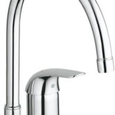 Grohe EuroPro keukenkraan met hoge C-uitloop chroom