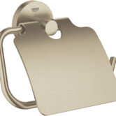 Grohe Essentials toiletrolhouder met klep nikkel geborsteld
