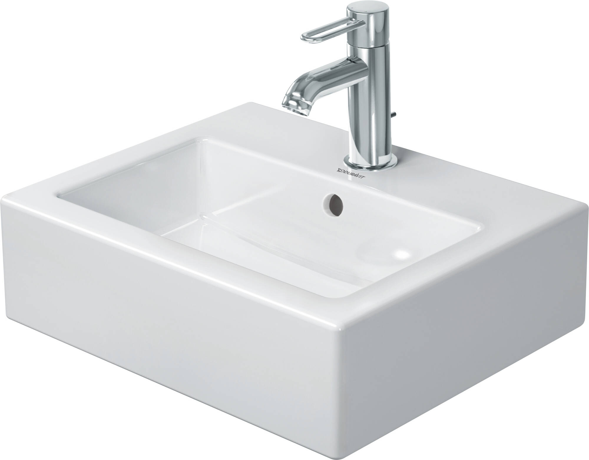 Duravit Vero fontein 45x35 cm met overloop Wit