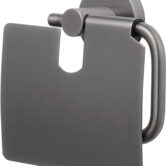 Saqu Eurotrend toiletrolhouder met klep gunmetal