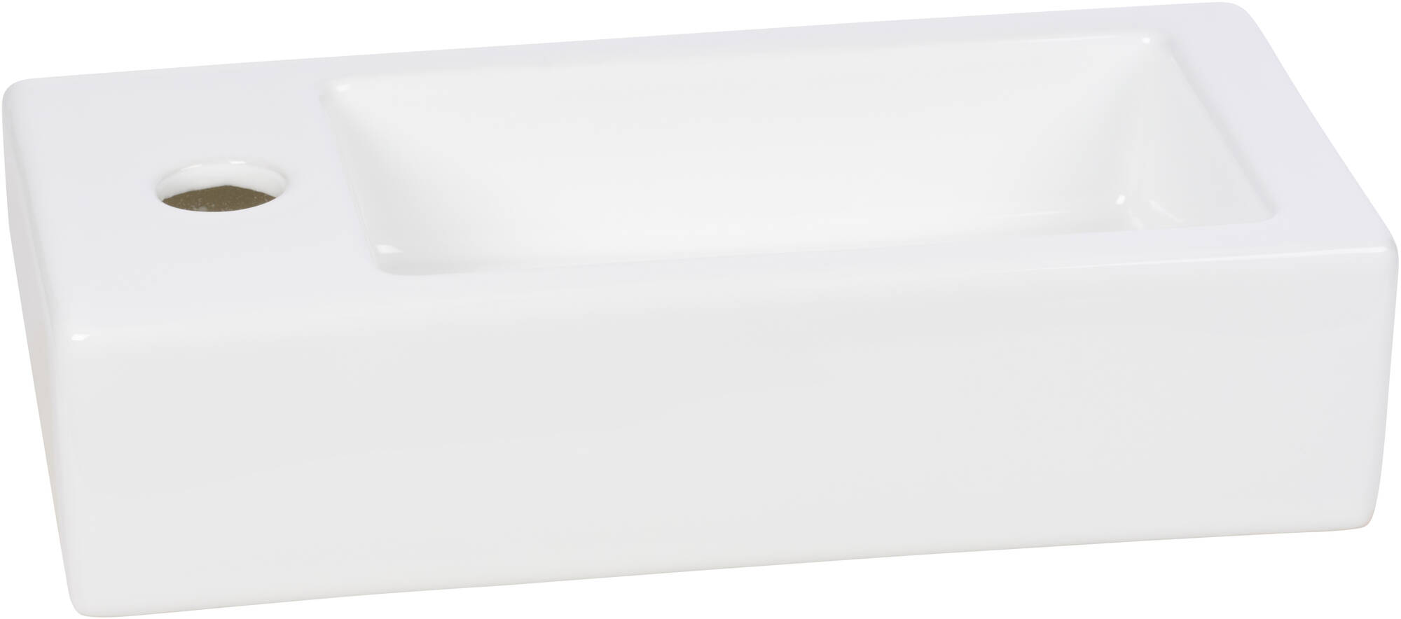 Saqu Trento fontein links 36x18cm glanzend wit