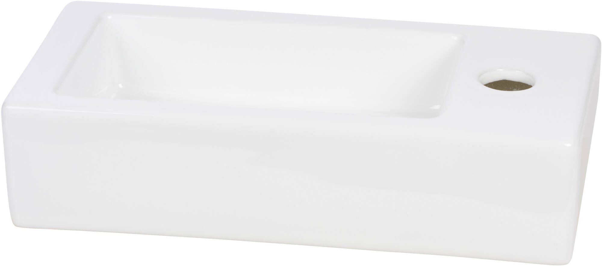 Saqu Trento fontein rechts 36x18cm glanzend wit